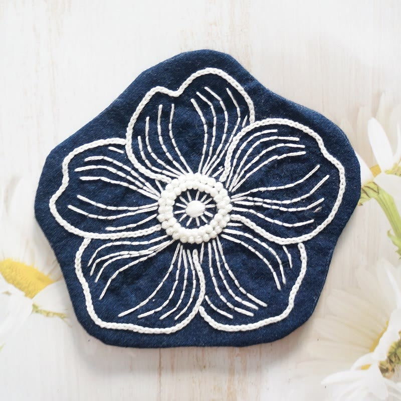 Embroidery Flower Coasters Kit | Creative Desk Decoration | Nice Handmade Gift | Diy Cup Mat - Flower B - image 7