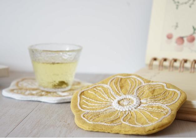 Embroidery Flower Coasters Kit | Creative Desk Decoration | Nice Handmade Gift | Diy Cup Mat - image 4