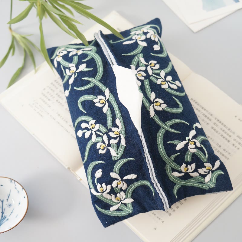 Embroidery Tissue Cover Kit | Floral Handmade Craft | Perfect New Home Gift | Unique Car Ornament - A - image 4