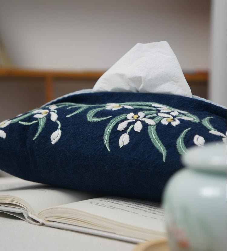 Embroidery Tissue Cover Kit | Floral Handmade Craft | Perfect New Home Gift | Unique Car Ornament - image 3