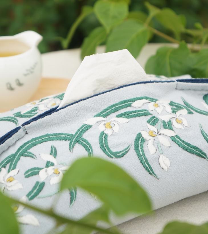 Embroidery Tissue Cover Kit | Floral Handmade Craft | Perfect New Home Gift | Unique Car Ornament - image 2