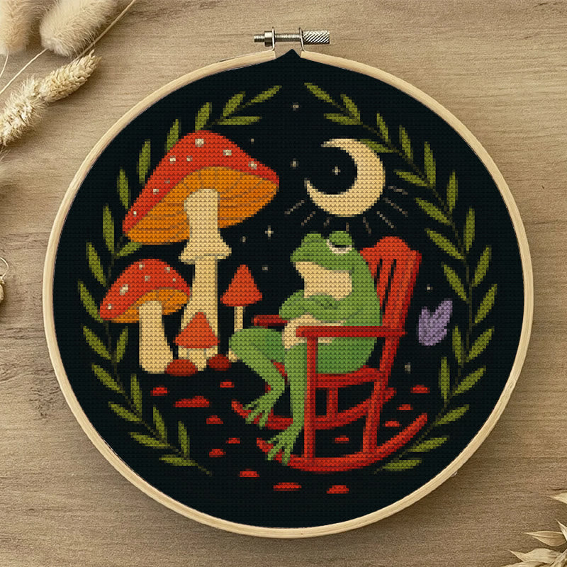  Cross Stitch Kit - Frog And Mushroom | Diy Starter Needlepoint | Stitch Project For Adults - image 7