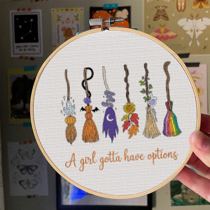  Cross Stitch Kit - Magic Broom | Halloween Decorative Craft | Diy Wall Collection  - image 6