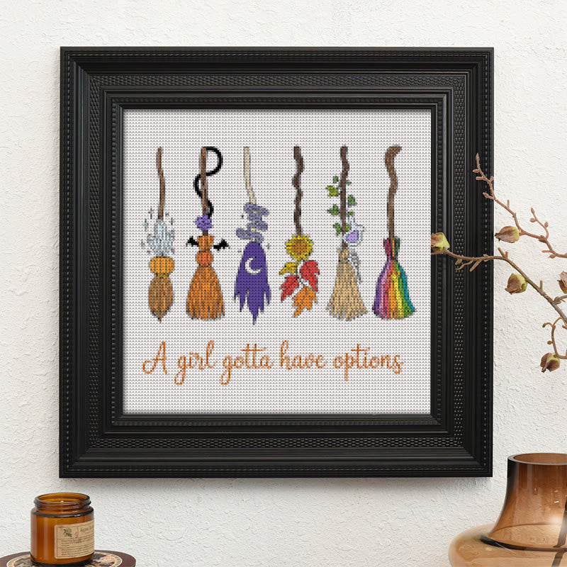  Cross Stitch Kit - Magic Broom | Halloween Decorative Craft | Diy Wall Collection  - image 9