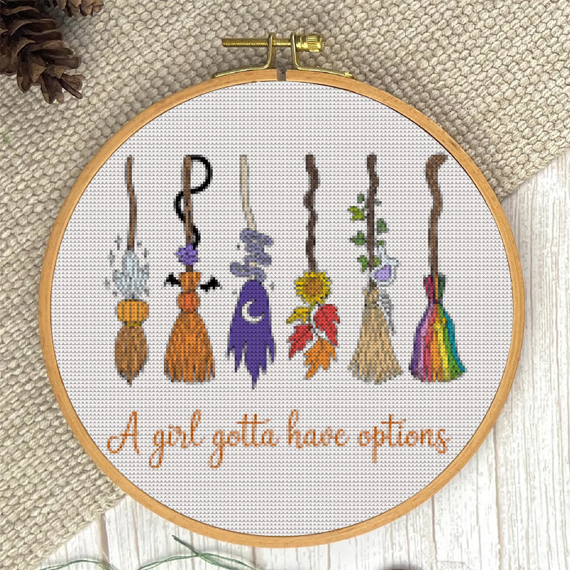  Cross Stitch Kit - Magic Broom | Halloween Decorative Craft | Diy Wall Collection  - image 3