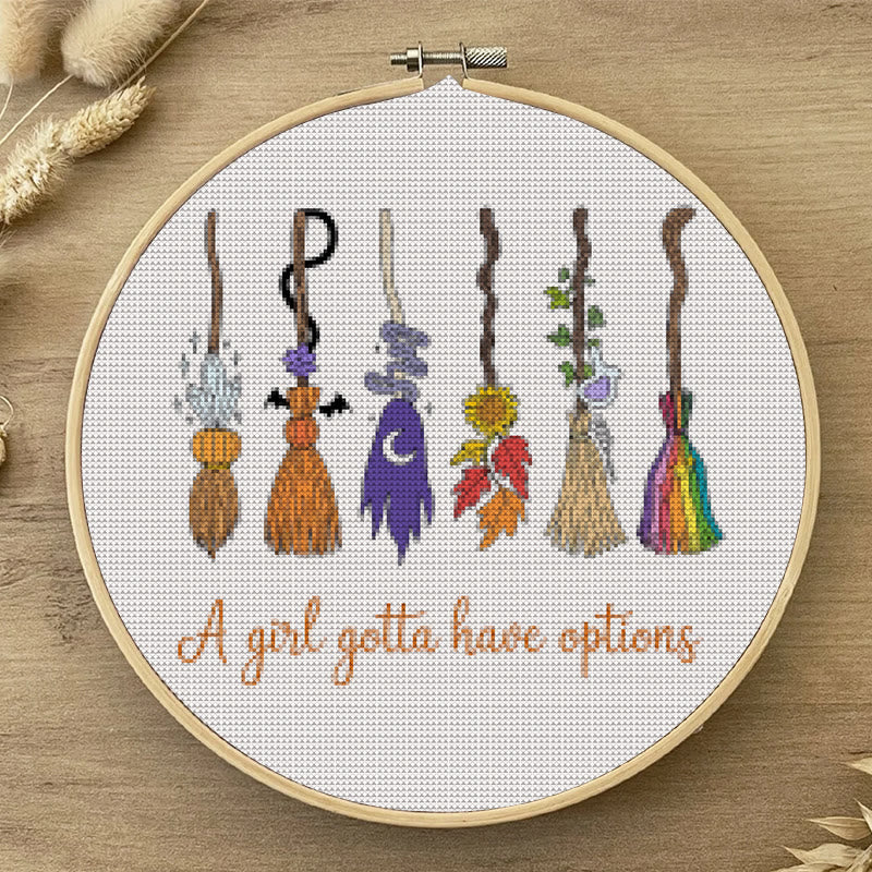  Cross Stitch Kit - Magic Broom | Halloween Decorative Craft | Diy Wall Collection  - image 4