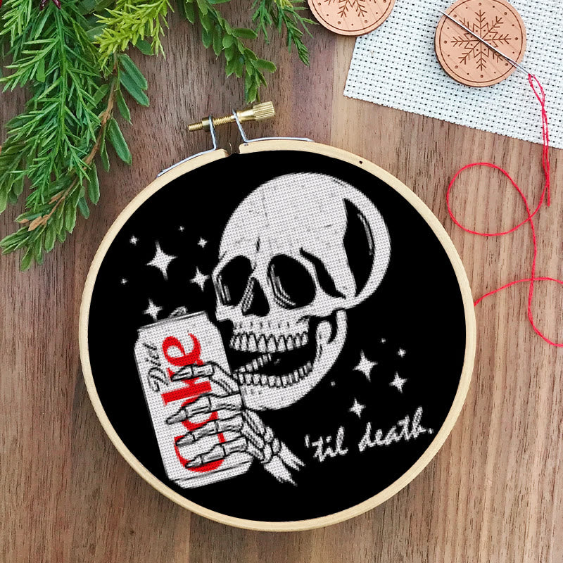  Cross Stitch Kit - Drinking Skeleton | Halloween Spooky Art | Diy Holiday Decoration  - image 9