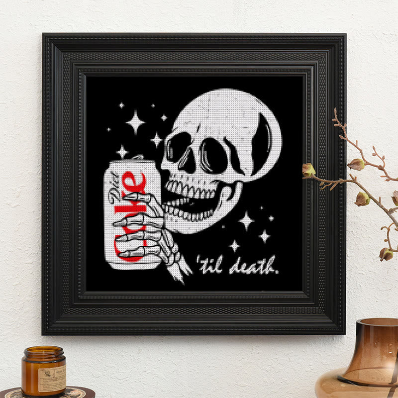  Cross Stitch Kit - Drinking Skeleton | Halloween Spooky Art | Diy Holiday Decoration  - image 7