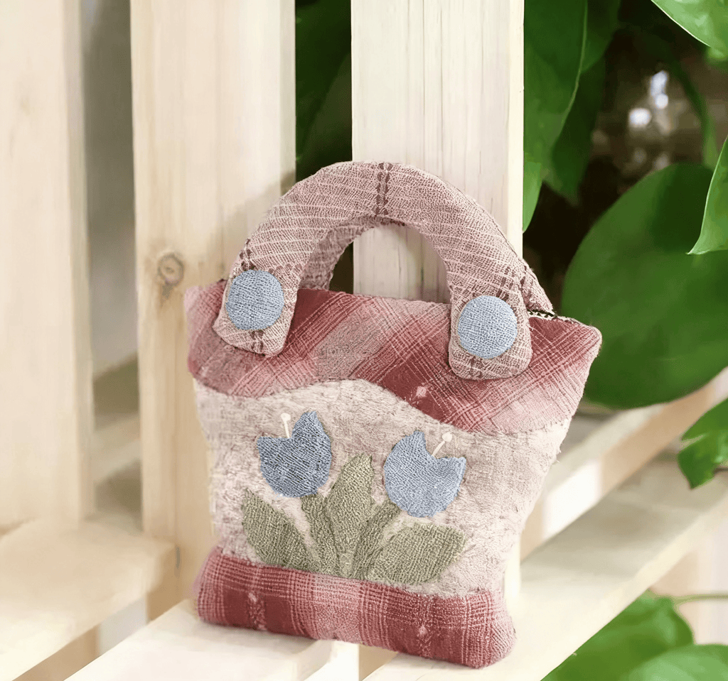 Embroidery Handbag Kit | Tulip Pattern Handicraft | Diy Gift For Her - B - image 1