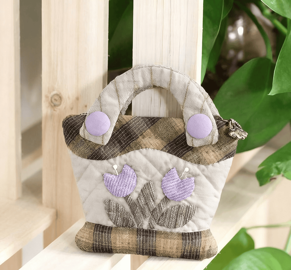 Embroidery Handbag Kit | Tulip Pattern Handicraft | Diy Gift For Her - A - image 2