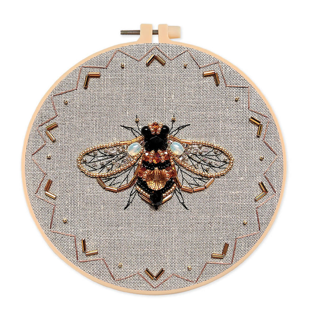 Rubbyoo Bead Embroidery Kit - Golden Bee | Easy Handmade Needlepoint | Diy Decorative Ornament - 15cm*15cm - image 0