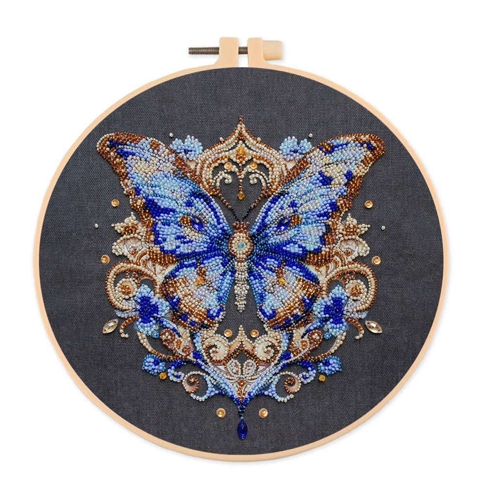Rubbyoo Bead Embroidery Kit - Stunning Butterfly | Precious Handmade Art | Perfect Gift For Her - 15cm*15cm - image 0