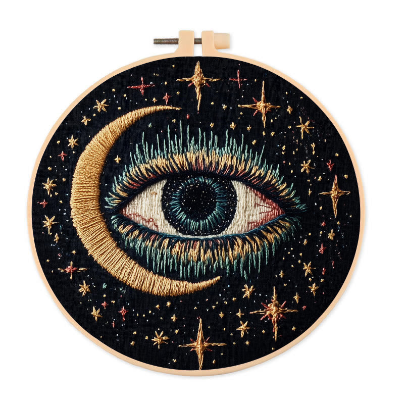Rubbyoo Embroidery Kit - Witchy Eye | Celestial Decorative Craft | Gothic Needle Artwork - 20*20cm - image 0