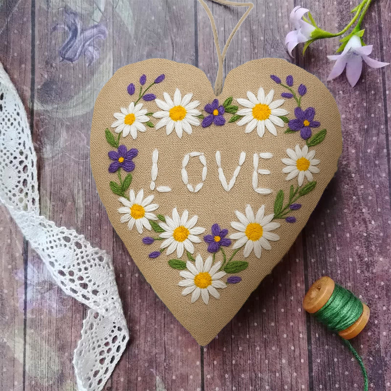 Rubbyoo Heart Embroidery Kit - Daisy Love | Creative Valentine Decoration | Unique Anniversary Gift  - image 2