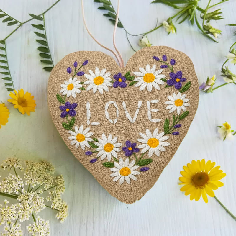 Rubbyoo Heart Embroidery Kit - Daisy Love | Creative Valentine Decoration | Unique Anniversary Gift  - image 4