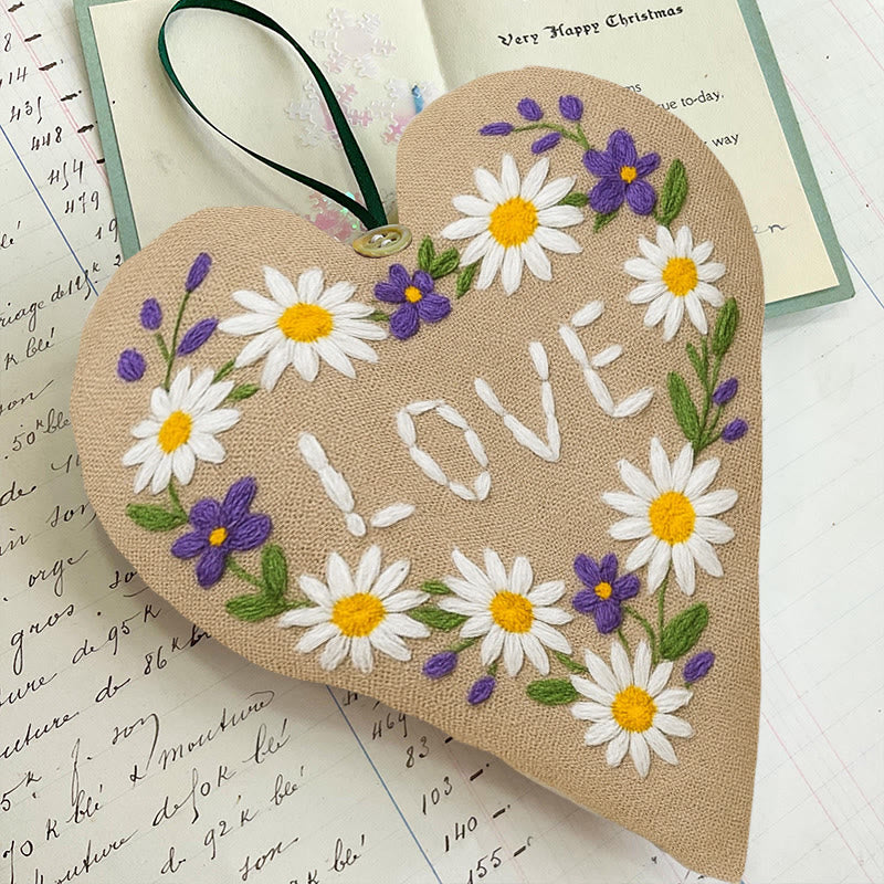 Rubbyoo Heart Embroidery Kit - Daisy Love | Creative Valentine Decoration | Unique Anniversary Gift  - image 5