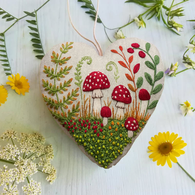 Rubbyoo Heart Embroidery Kit - Mushroom Forest | Beautiful Landscape Collection | Easy Artwork For Beginner  - image 3
