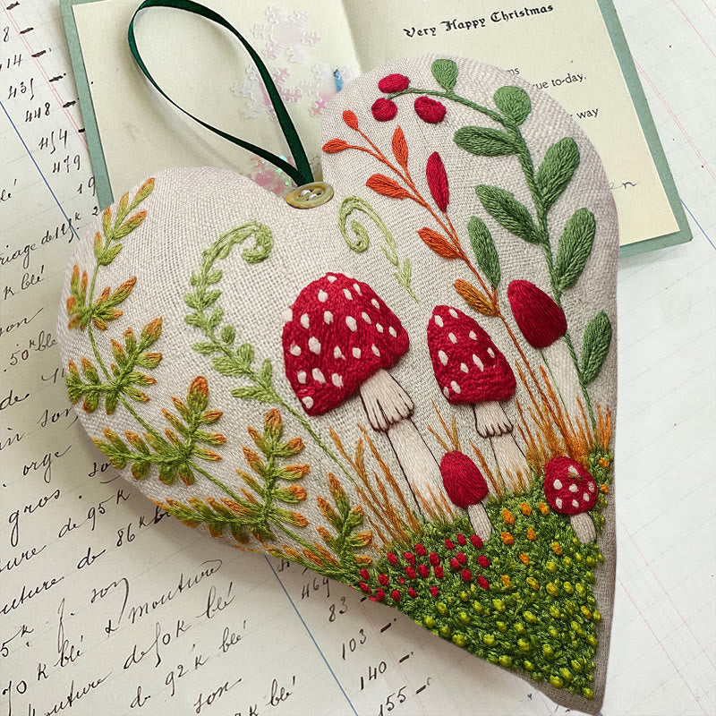 Rubbyoo Heart Embroidery Kit - Mushroom Forest | Beautiful Landscape Collection | Easy Artwork For Beginner  - image 5