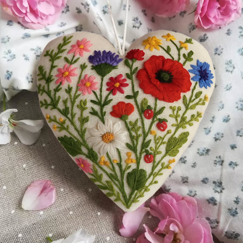 Rubbyoo Heart Embroidery Kit - Charming Garden | Diy Colourful Handicraft | Perfect Gift For Flower Lover - image 4
