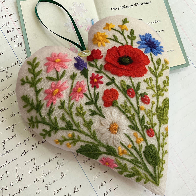 Rubbyoo Heart Embroidery Kit - Charming Garden | Diy Colourful Handicraft | Perfect Gift For Flower Lover - image 5