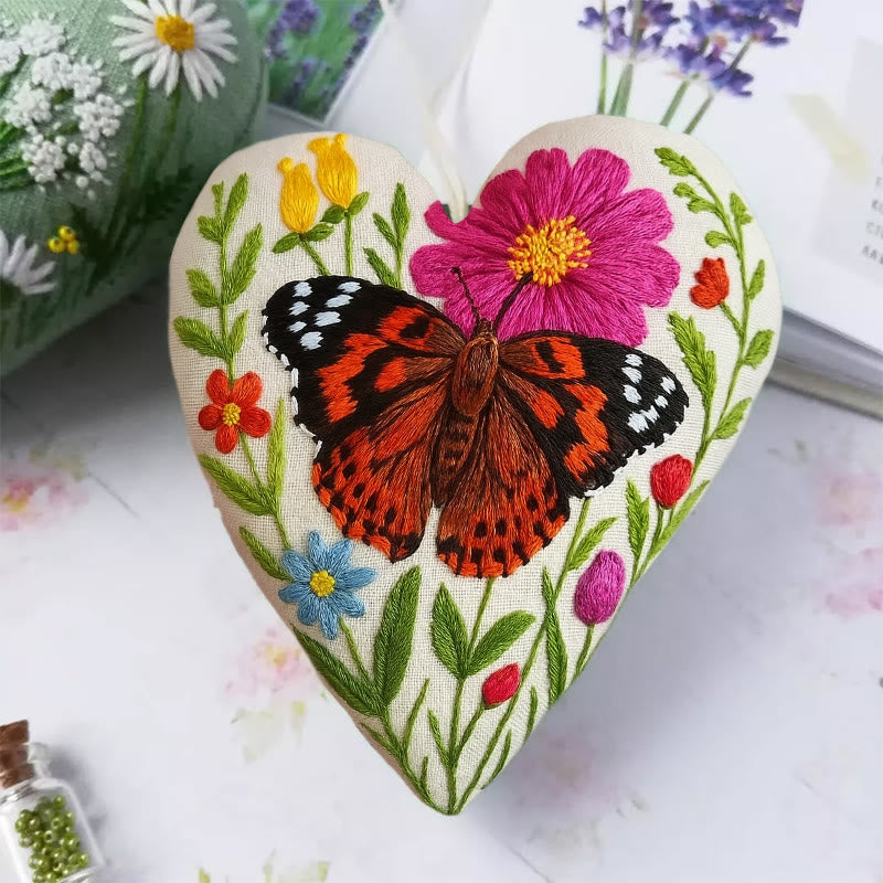 Rubbyoo Heart Embroidery Kit - Vivid Butterfly | Personalized Handmade Art | Diy Birthday Gifts - image 1