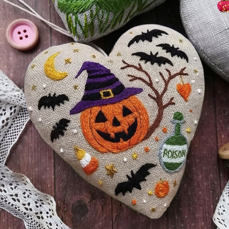 Rubbyoo Heart Embroidery Kit - Spooky Pumpkin | Diy Halloween Ornament |  Handmade Gift For Halloween - image 5