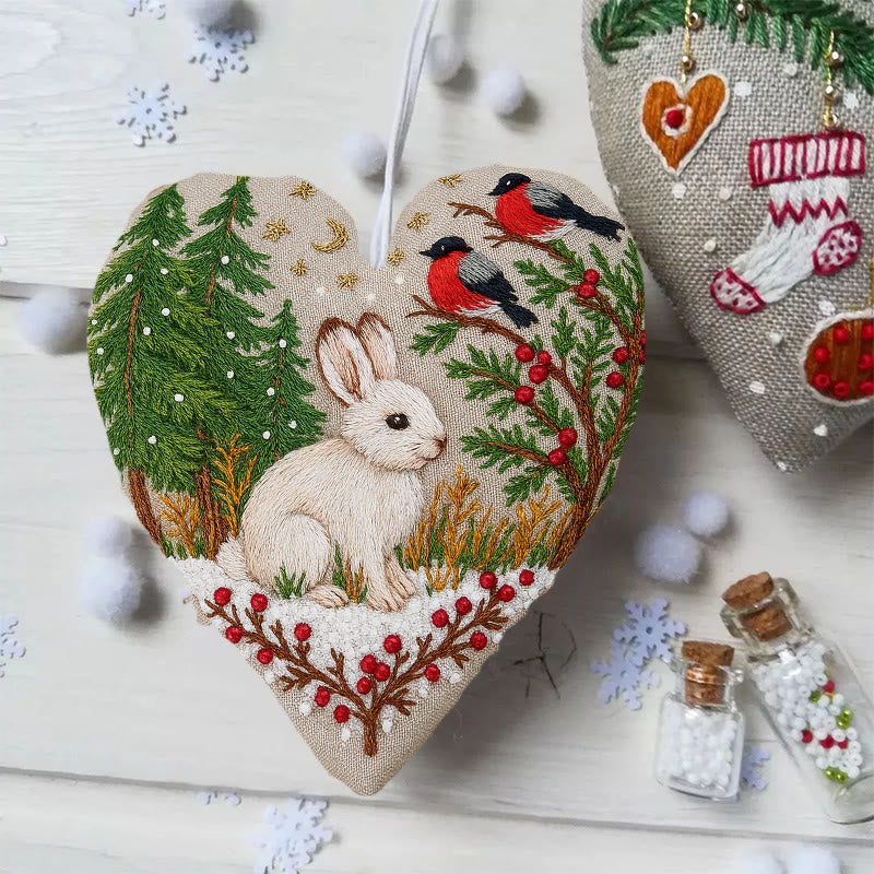 Rubbyoo Heart Embroidery Kit - Lovely Rabbit |  Beginners Sewing Decorations | Christmas Handmade Decor  - image 4