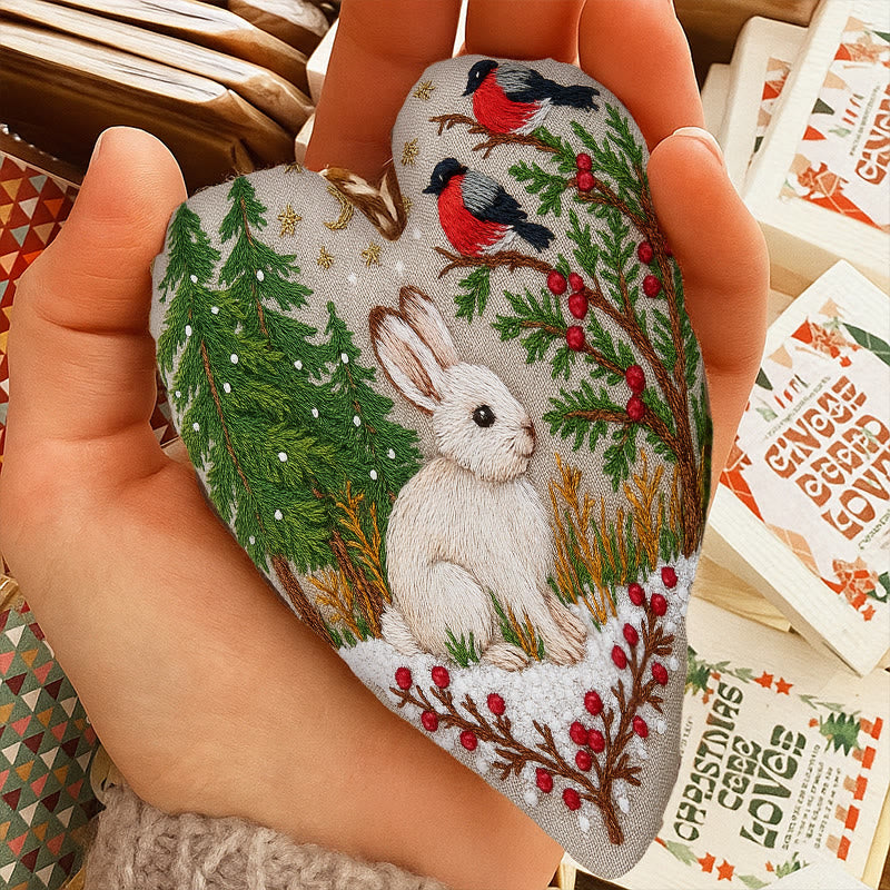 Rubbyoo Heart Embroidery Kit - Lovely Rabbit |  Beginners Sewing Decorations | Christmas Handmade Decor  - image 8