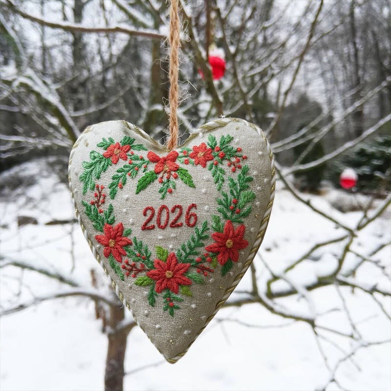 Rubbyoo Heart Embroidery Kit - Christmas Wreath | Diy Christmas Ornaments | Perfect Handicraft For New Year - image 2