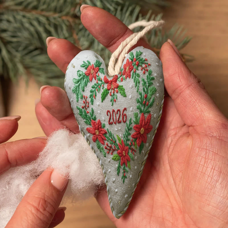 Rubbyoo Heart Embroidery Kit - Christmas Wreath | Diy Christmas Ornaments | Perfect Handicraft For New Year - image 8