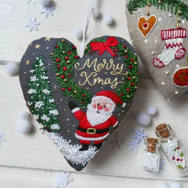 Rubbyoo Heart Embroidery Kit - Merry Christmas | Diy Holiday Collection | Nice Gifts For Friends - image 4
