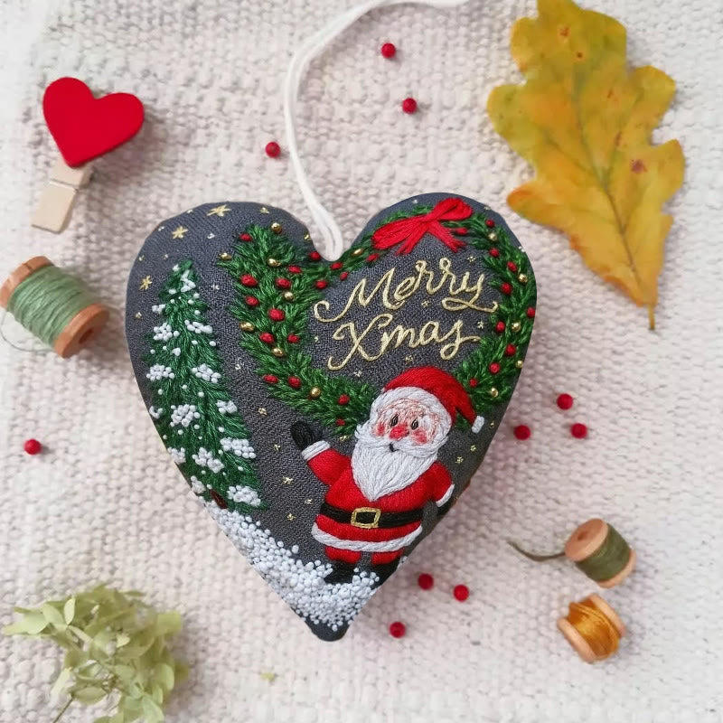 Rubbyoo Heart Embroidery Kit - Merry Christmas | Diy Holiday Collection | Nice Gifts For Friends - image 2