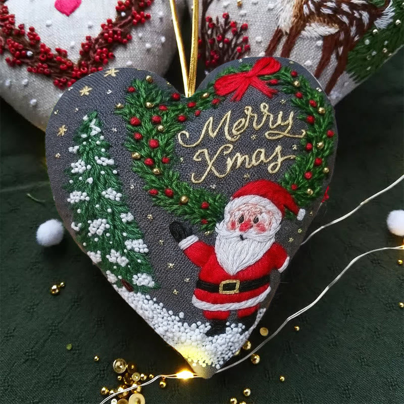 Rubbyoo Heart Embroidery Kit - Merry Christmas | Diy Holiday Collection | Nice Gifts For Friends - image 1
