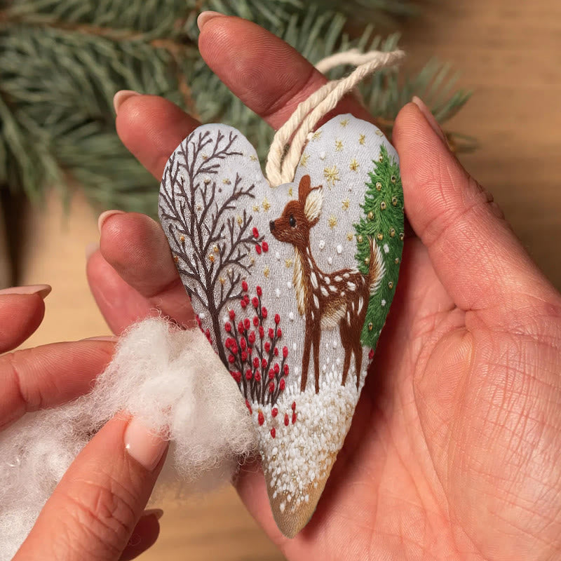 Rubbyoo Heart Embroidery Kit - Christmas Elk | Adorable Christmas Craft | Diy Hanging Ornament  - image 7
