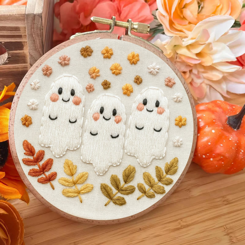 Rubbyoo Embroidery Kit - Aadorable Ghost | Diy Halloween Craft | Perfect Artwork For Decoration - image 1