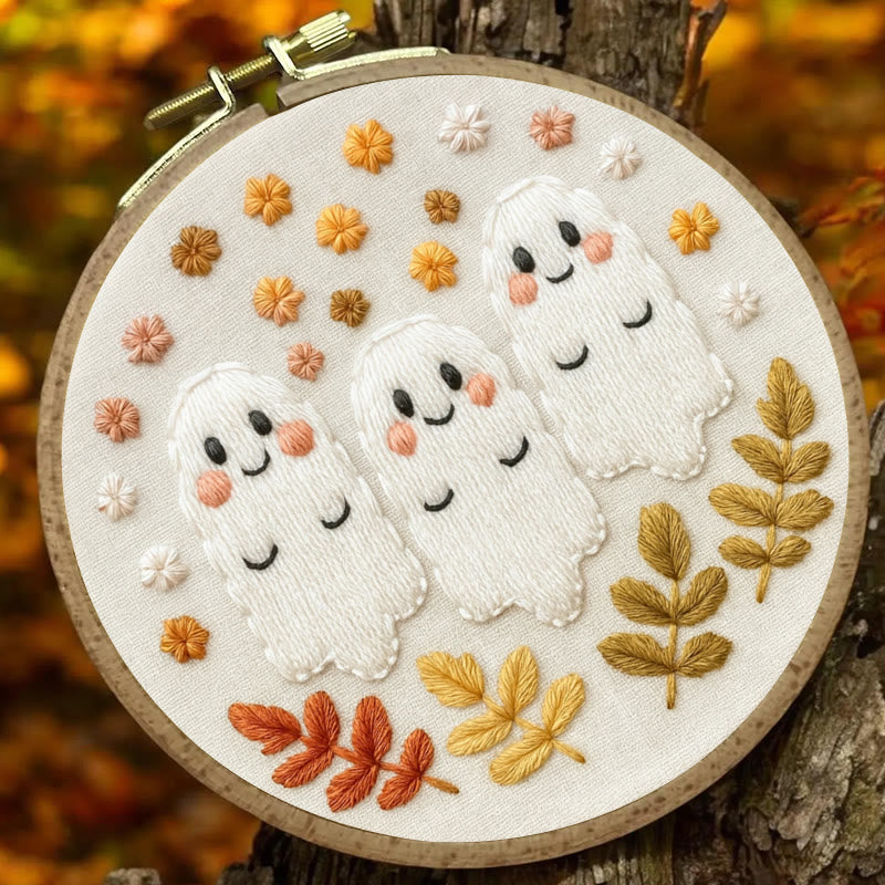 Rubbyoo Embroidery Kit - Aadorable Ghost | Diy Halloween Craft | Perfect Artwork For Decoration - image 2