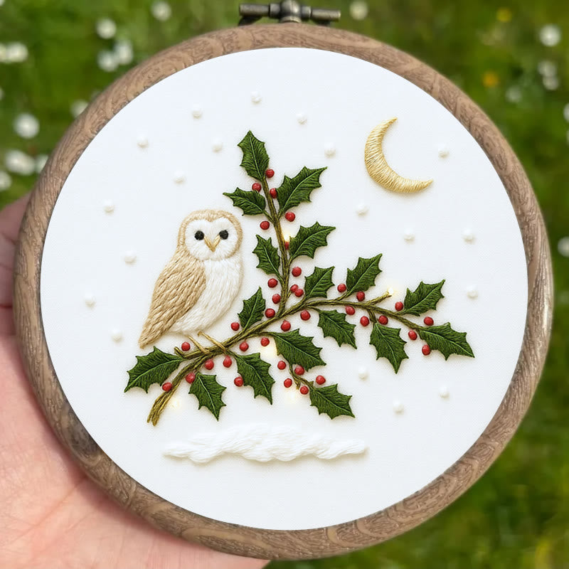 Rubbyoo Embroidery Kit - Winter Owl | Christmas Tree Decor | Diy Holiday Handicraft  - image 2