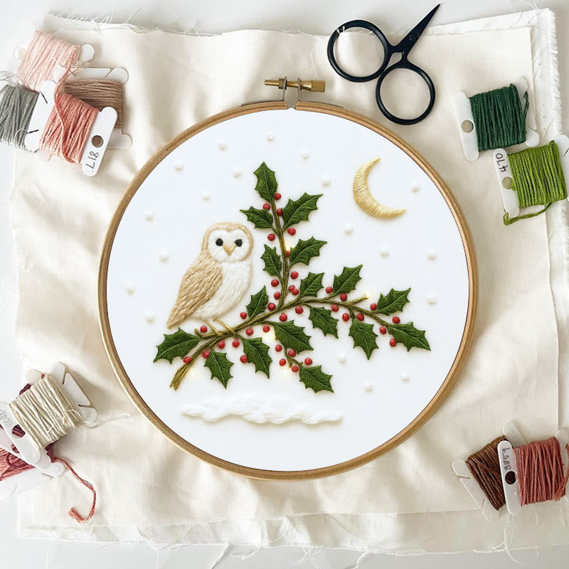 Rubbyoo Embroidery Kit - Winter Owl | Christmas Tree Decor | Diy Holiday Handicraft  - image 4