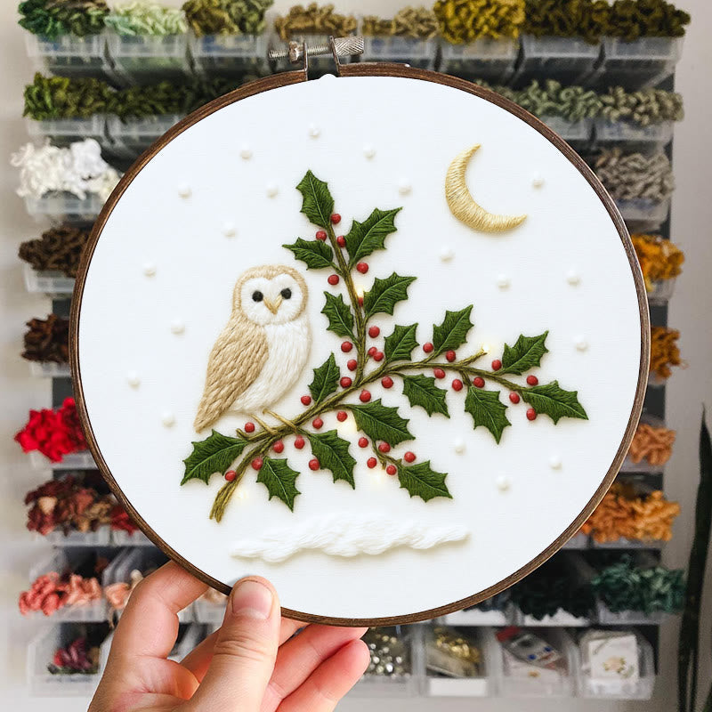 Rubbyoo Embroidery Kit - Winter Owl | Christmas Tree Decor | Diy Holiday Handicraft  - image 7