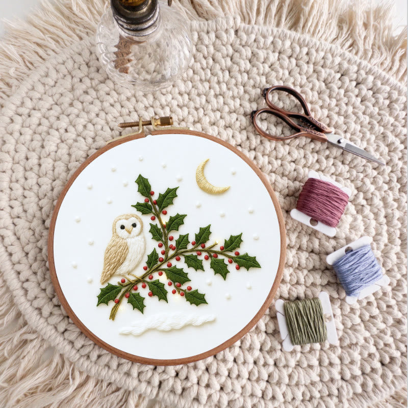 Rubbyoo Embroidery Kit - Winter Owl | Christmas Tree Decor | Diy Holiday Handicraft  - image 6