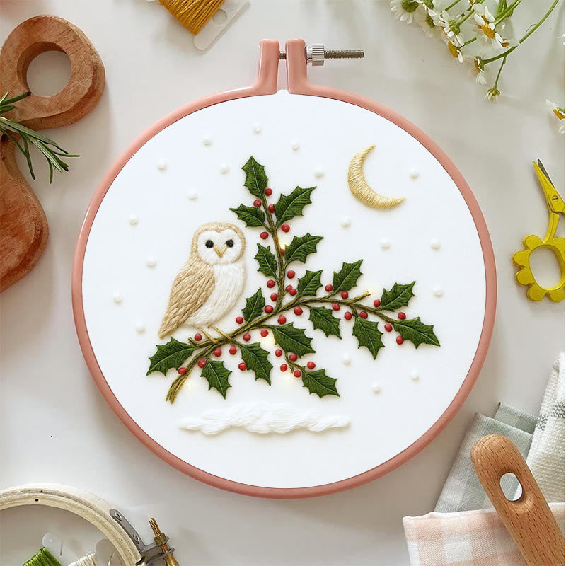 Rubbyoo Embroidery Kit - Winter Owl | Christmas Tree Decor | Diy Holiday Handicraft  - image 3