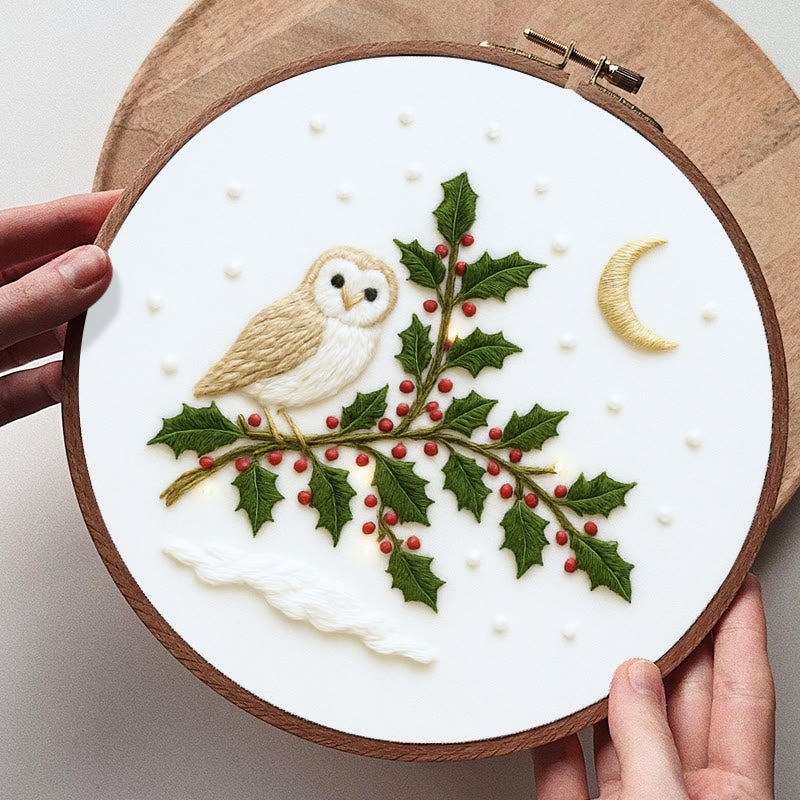 Rubbyoo Embroidery Kit - Winter Owl | Christmas Tree Decor | Diy Holiday Handicraft  - image 5