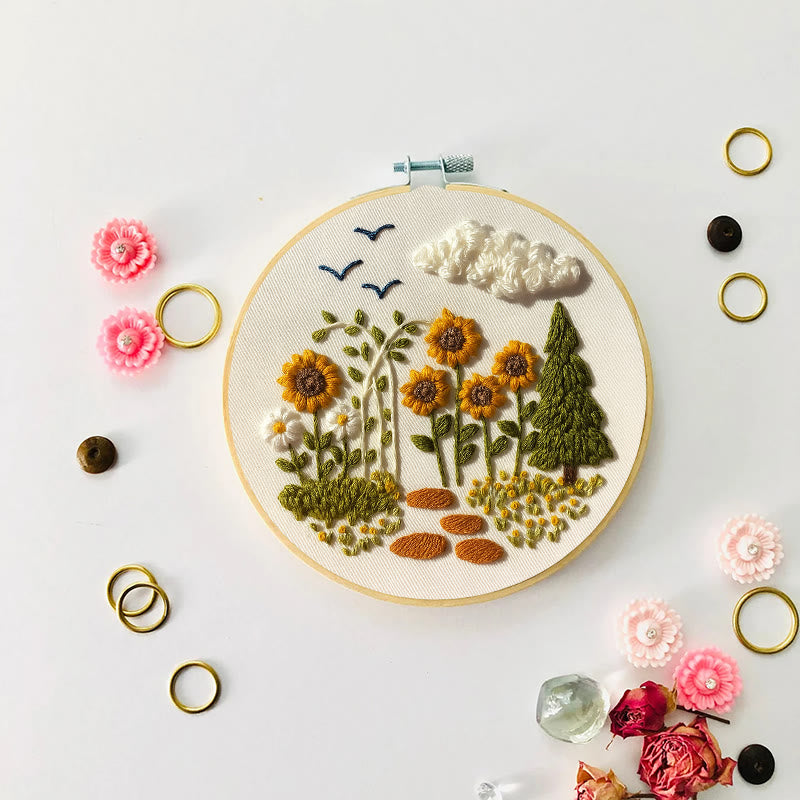 Rubbyoo Embroidery Kit - Blooming Sunflower | Floral Stitching Craft | Unique Room Decor - image 6