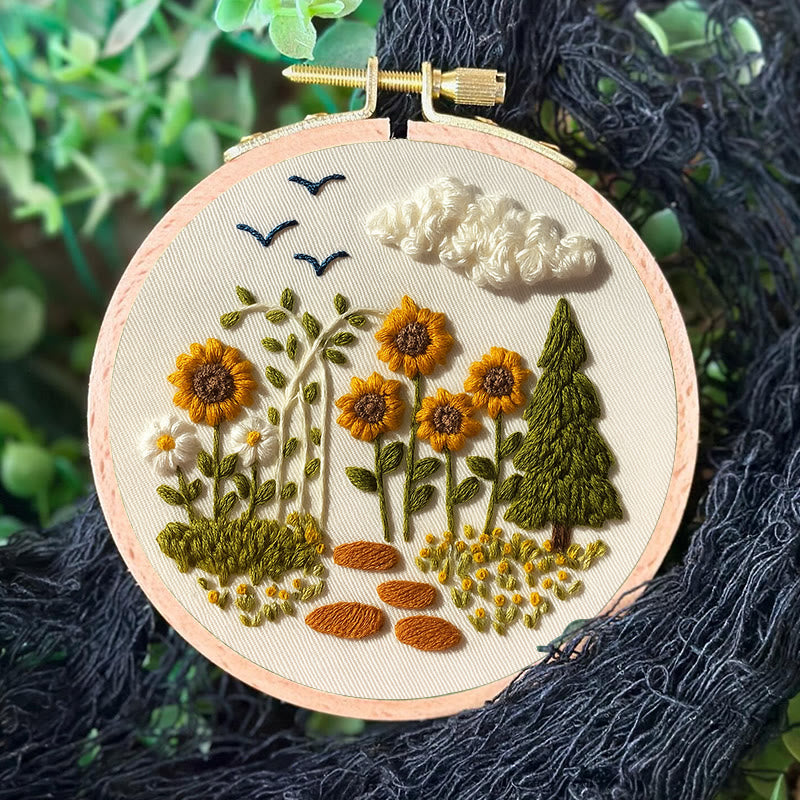 Rubbyoo Embroidery Kit - Blooming Sunflower | Floral Stitching Craft | Unique Room Decor - image 3