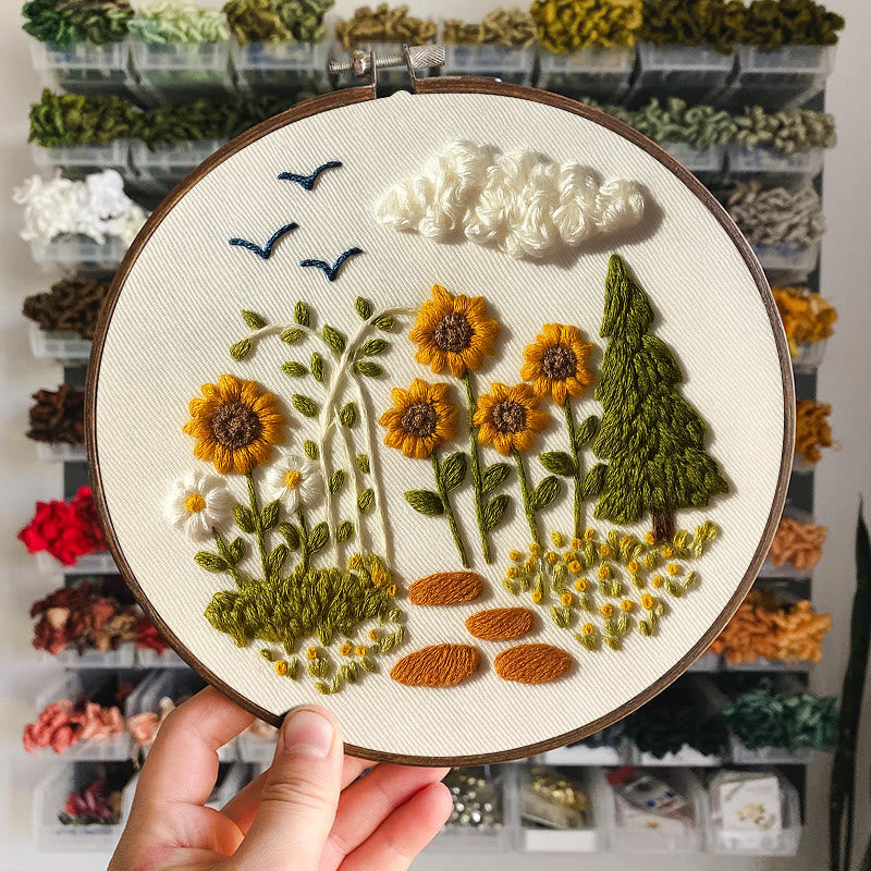 Rubbyoo Embroidery Kit - Blooming Sunflower | Floral Stitching Craft | Unique Room Decor - image 4