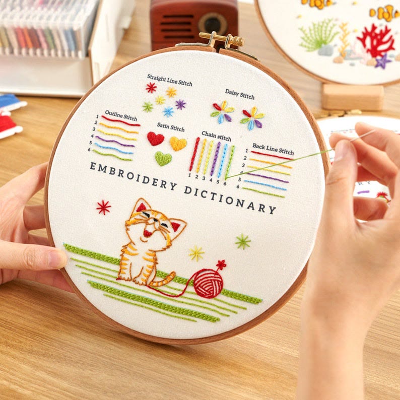 Rubbyoo 3-piece Embroidery Starter Kit - Adorable Animal  Practice Pattern | Diy Art Craft For Aldult - image 4