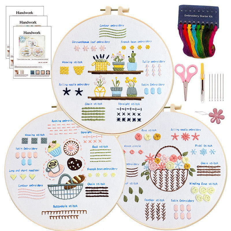 Rubbyoo 3-piece Embroidery Starter Kit - Diy Needle Craft | Beginner Handmade Art | Gifts For Stitch Enthusiasts  - 3-piece Embroidery Starter Kit - image 3