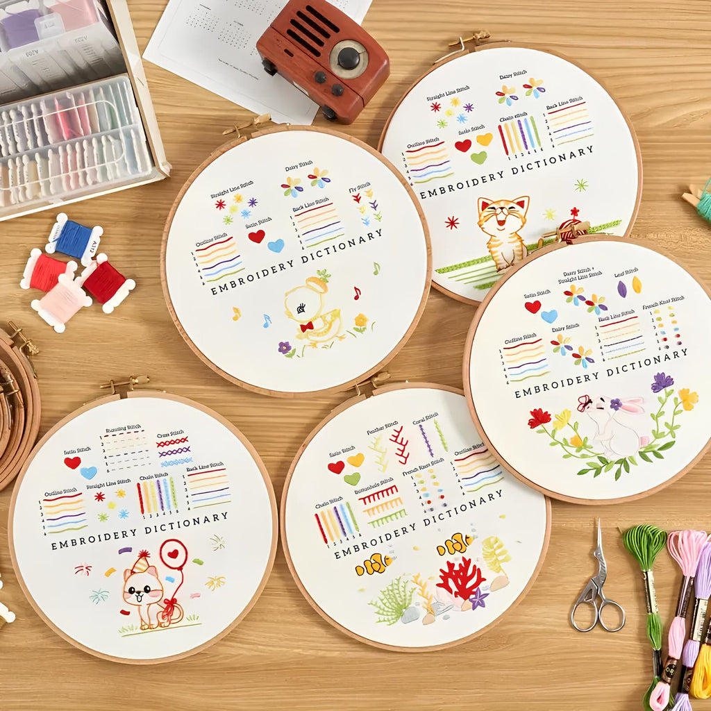 Rubbyoo 3-piece Embroidery Starter Kit - Adorable Animal  Practice Pattern | Diy Art Craft For Aldult - image 0