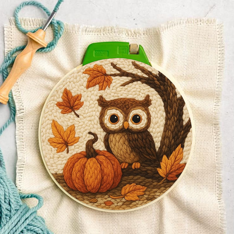 Halloween Owl Punch Needle Kit - Cute Animal Art | Perfect Desk Ornament - image 3