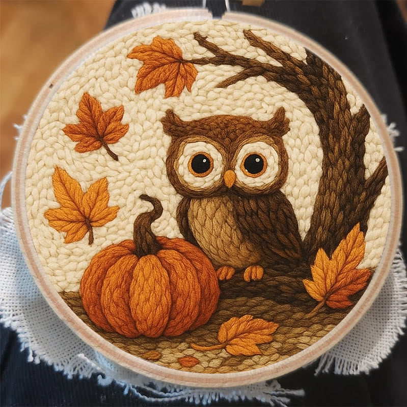 Halloween Owl Punch Needle Kit - Cute Animal Art | Perfect Desk Ornament - image 6